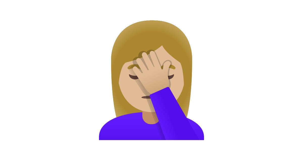 Femme Avec La Paume Sur Le Visage Peau Moyennement Claire Emoji