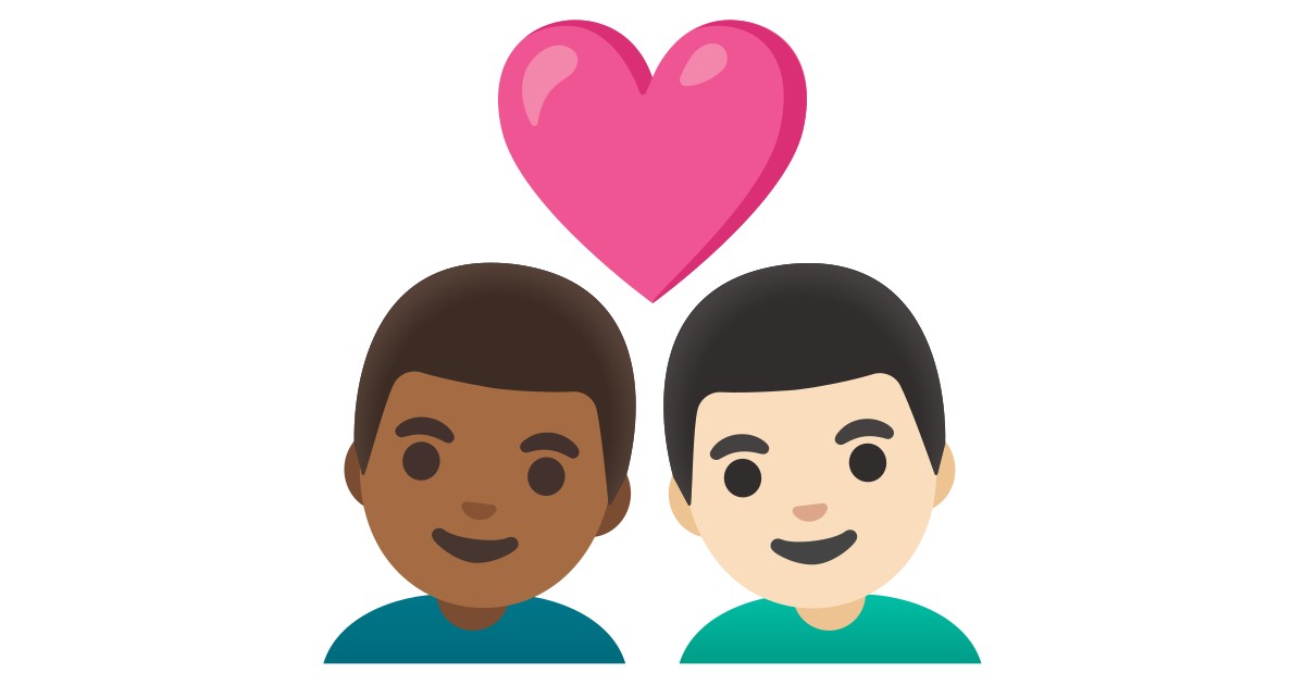 Tradu Es Do Emoji Casal Apaixonado Homem Homem Pele Morena