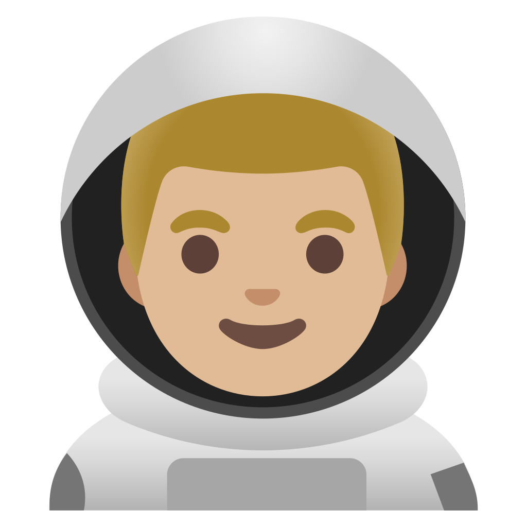 Astronauta Hombre Tono De Piel Claro Medio Emoji