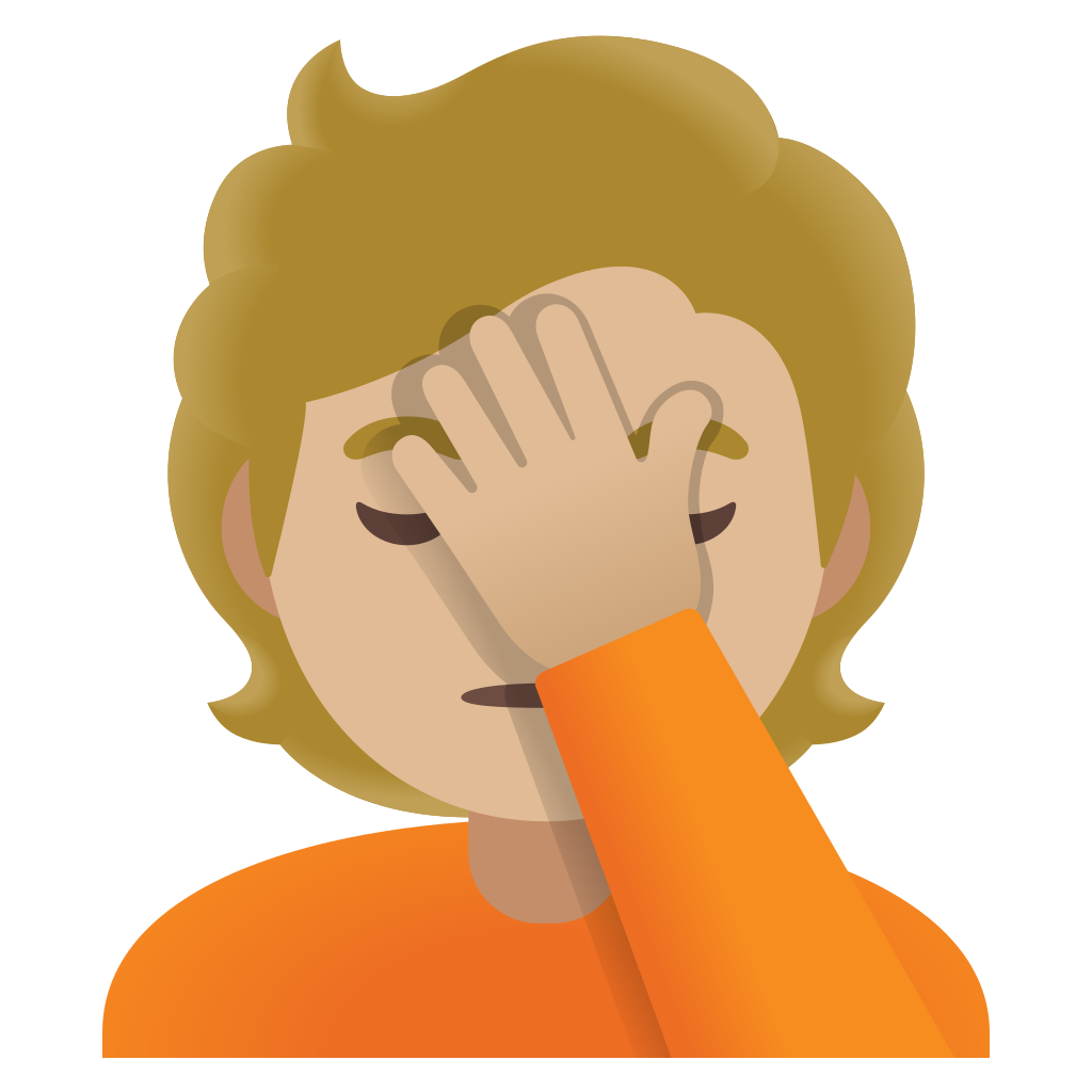 Person Facepalming Medium Light Skin Tone Emoji