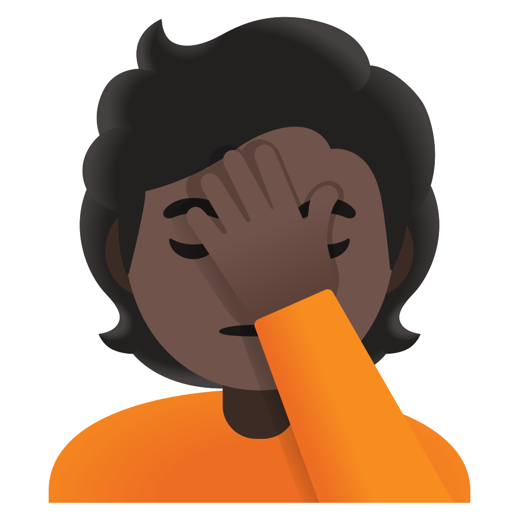 Person Facepalming Dark Skin Tone Emoji