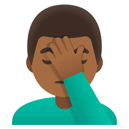 Man Facepalming Medium Dark Skin Tone Emoji