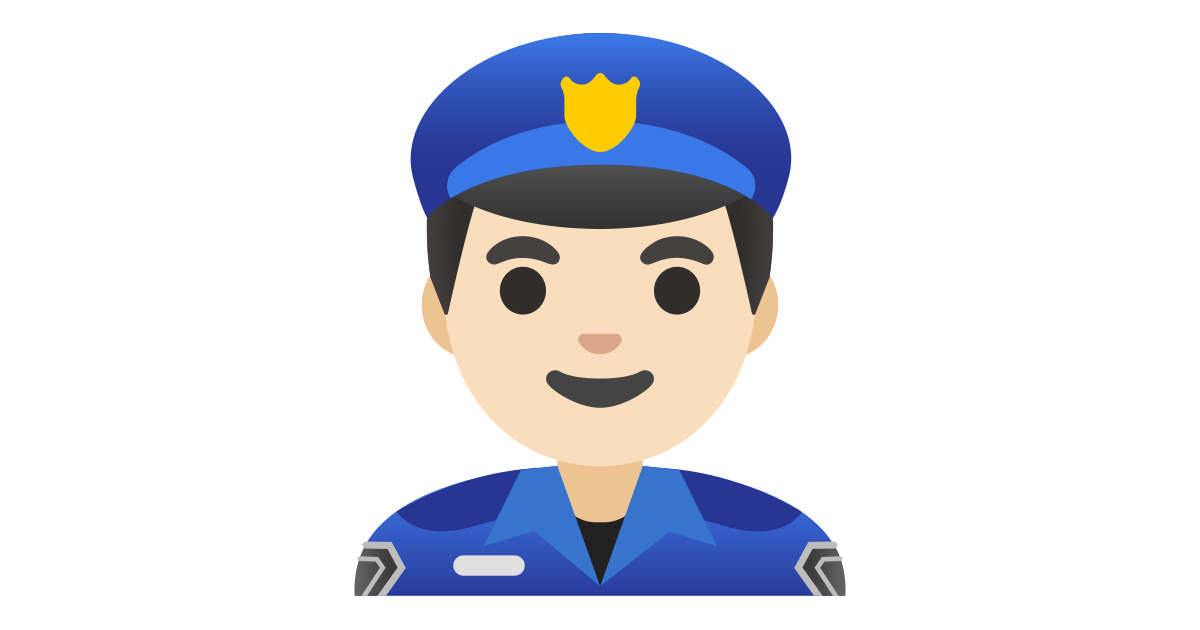 Man Police Officer Light Skin Tone Emoji