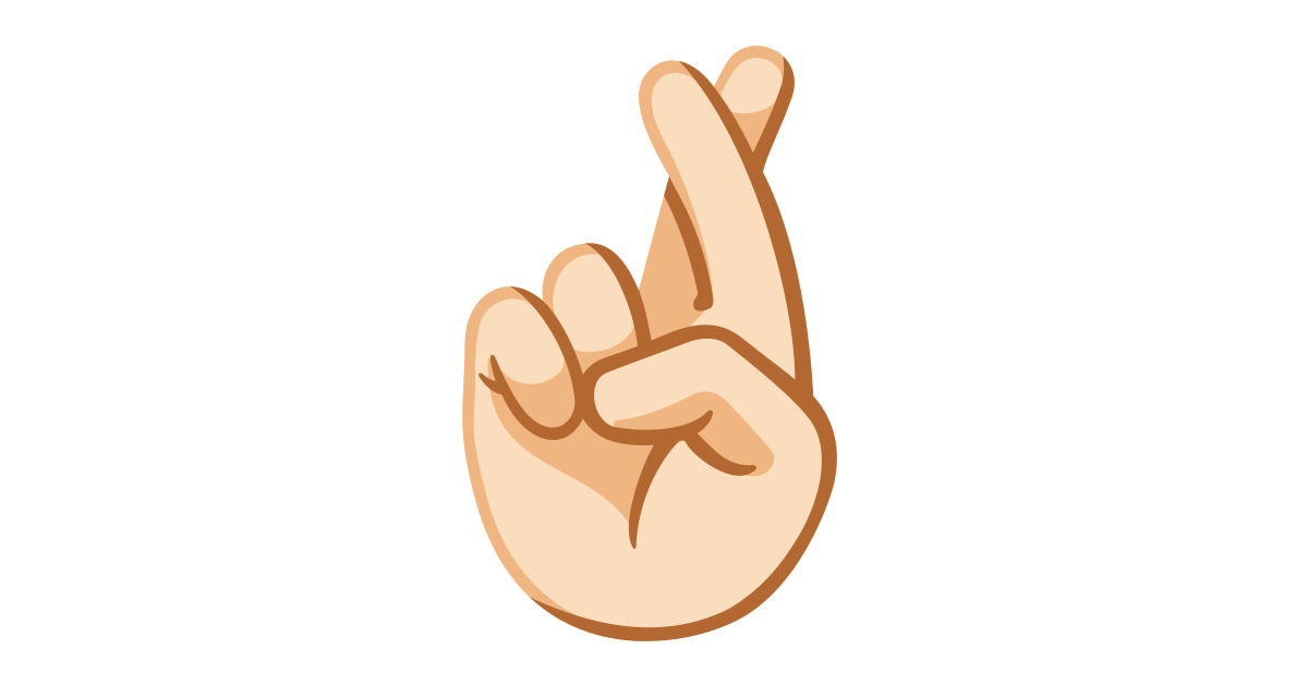 Crossed Fingers Light Skin Tone Emoji