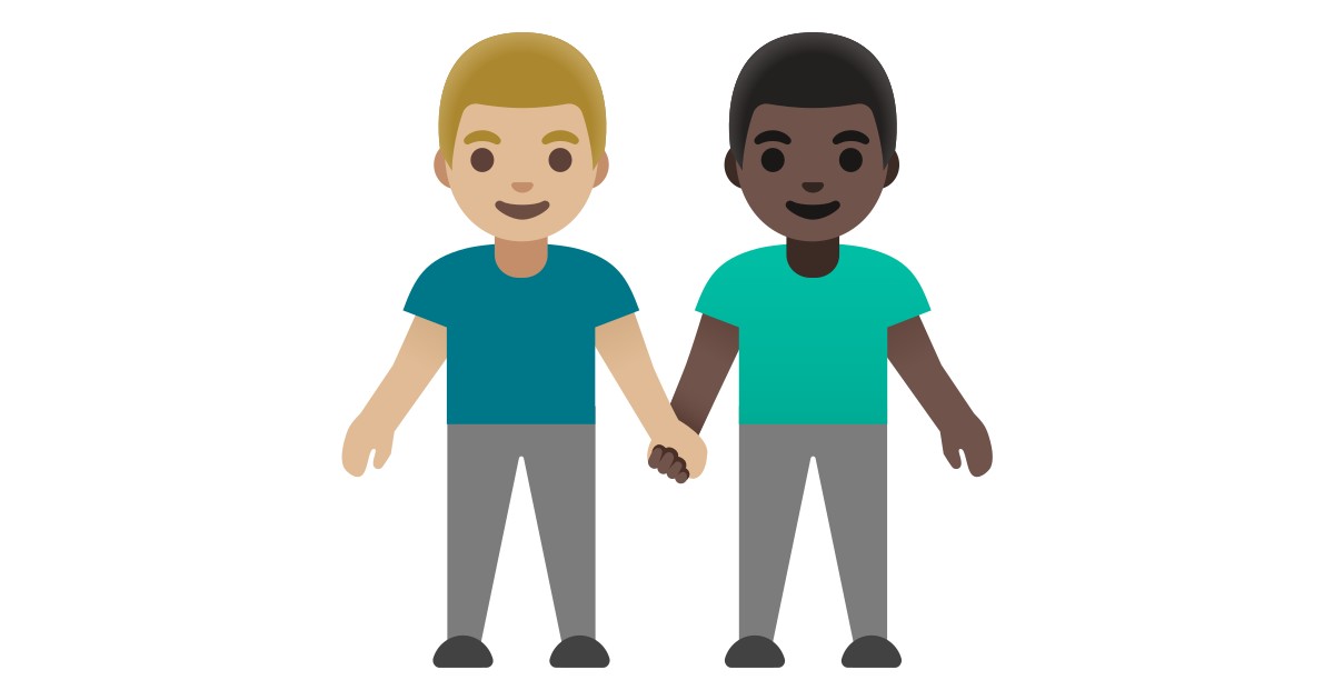 Men Holding Hands Medium Light Skin Tone Dark Skin Tone Emoji