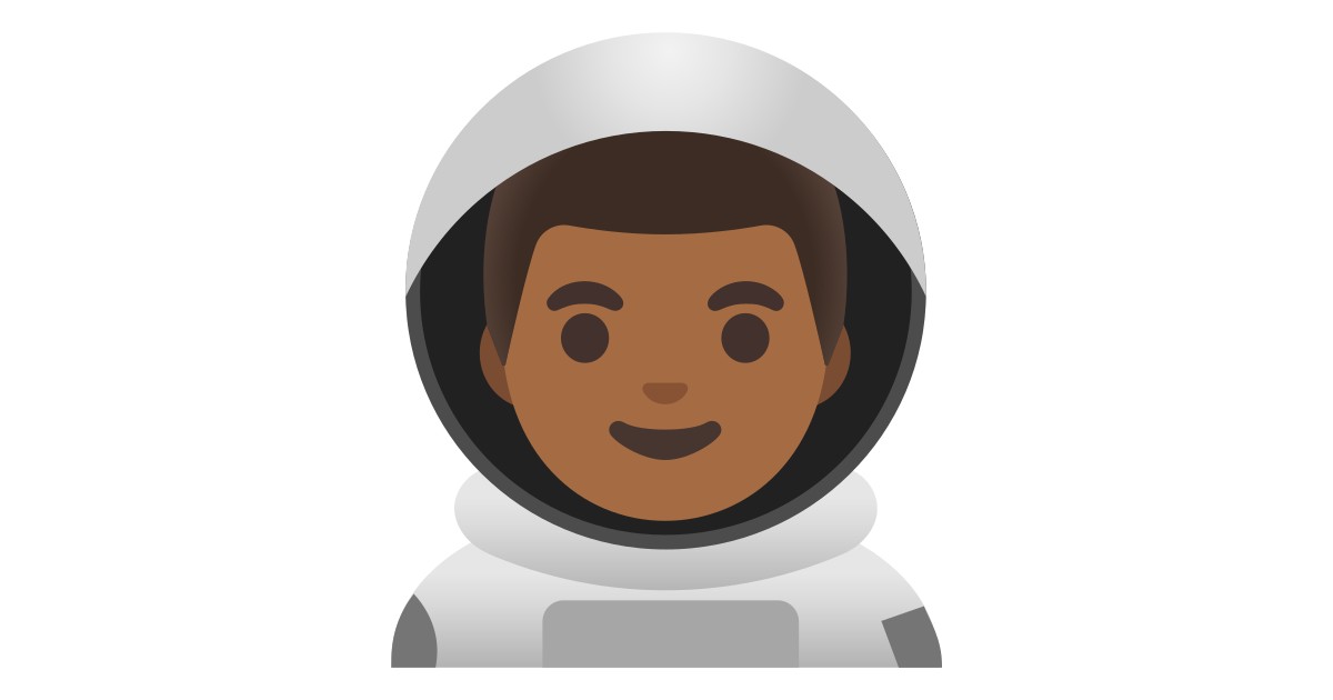 Astronauta Hombre Tono De Piel Oscuro Medio Emoji En Idiomas