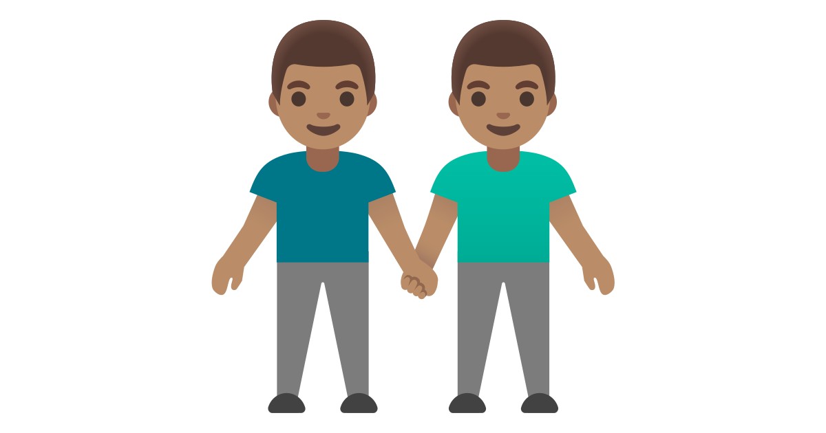 Hombres De La Mano Tono De Piel Medio Emoji