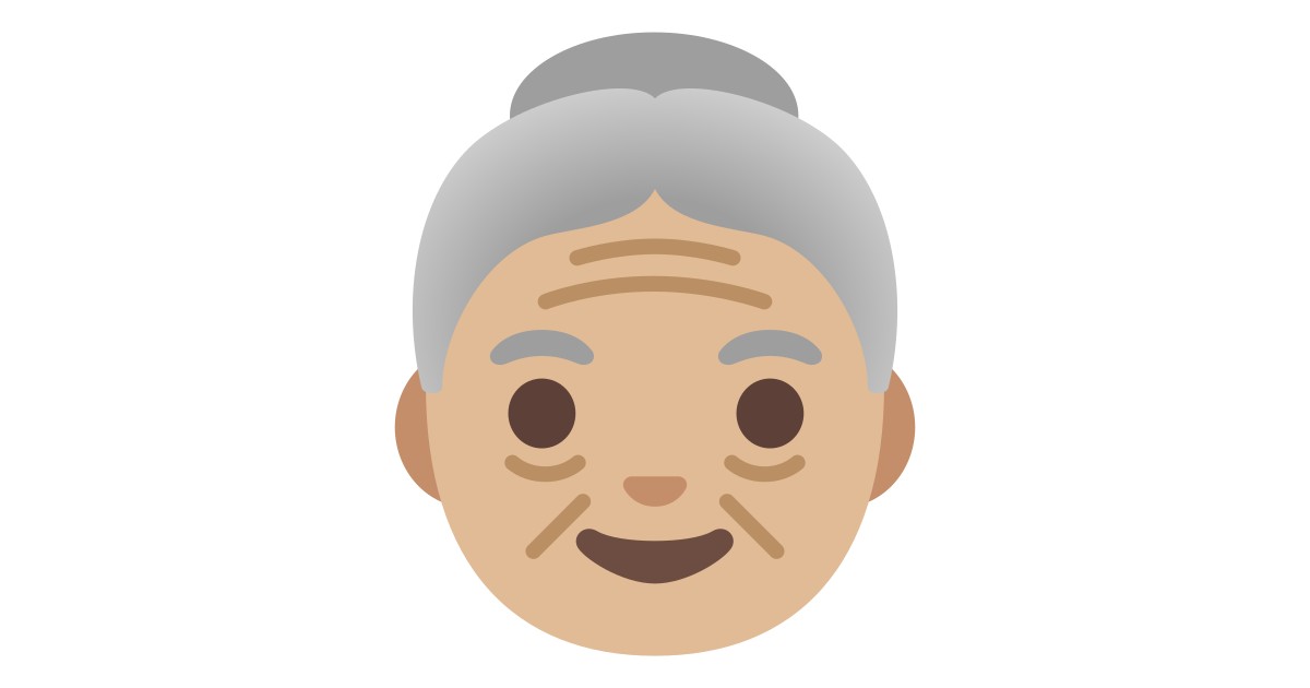 Old Woman Medium Light Skin Tone Emoji