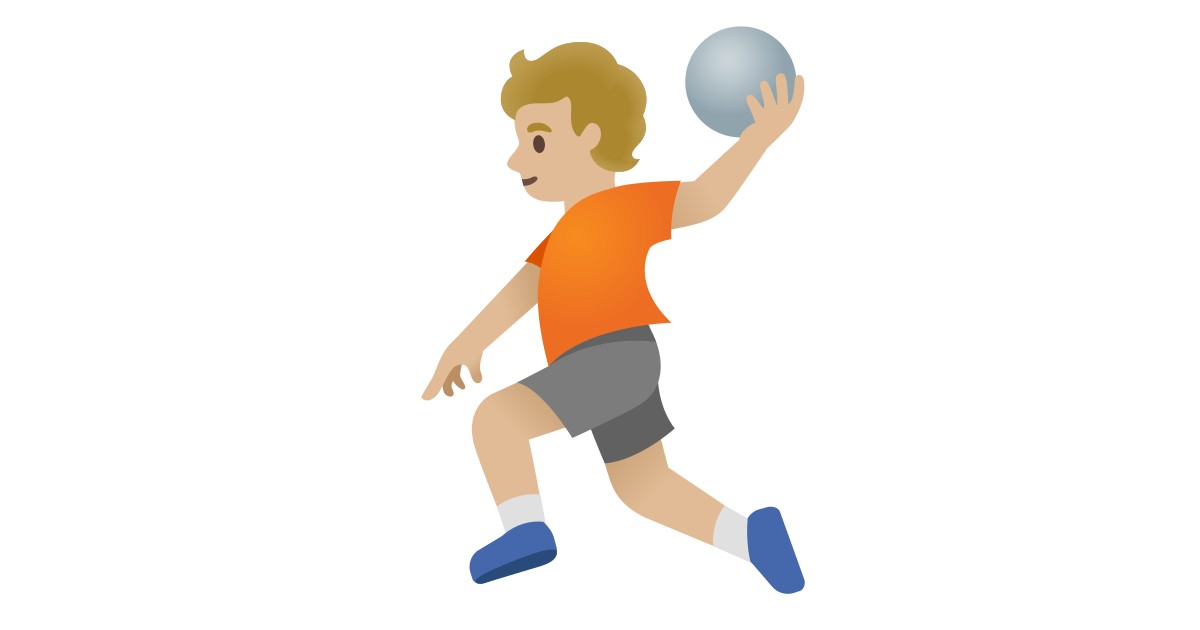 Personne Jouant Au Handball Peau Moyennement Claire Emoji