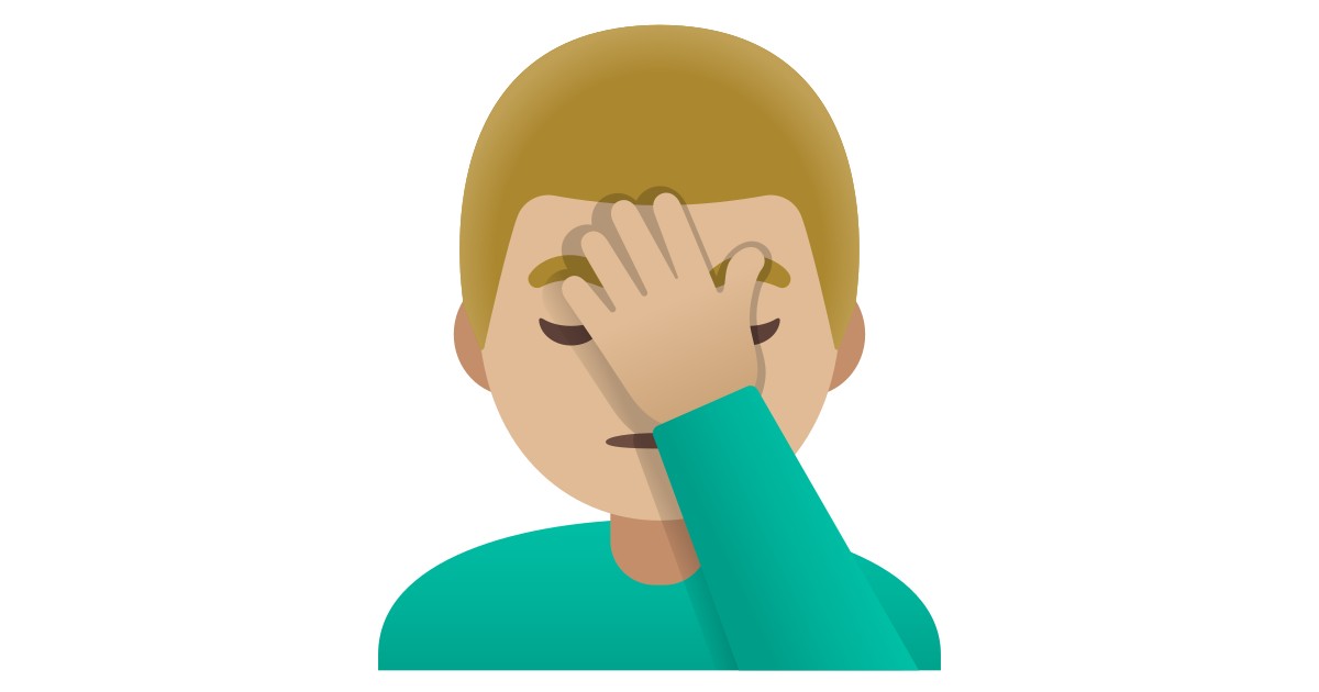 Man Facepalming Medium Light Skin Tone Emoji In Languages