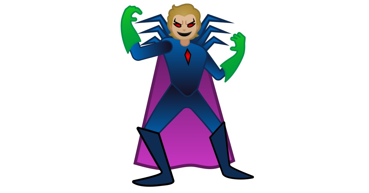 Personaje De Supervillano Tono De Piel Claro Medio Emoji