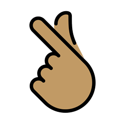 Hand Mit Gekreuztem Zeigefinger Und Daumen Mittlere Hautfarbe Emoji