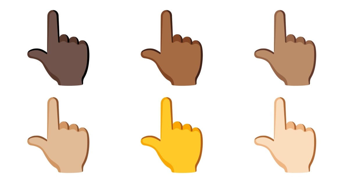 Nach Oben Weisender Zeigefinger Von Hinten Emojis