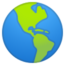 Android Pie; U+1F30E; Emoji