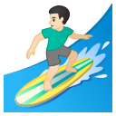 Android Pie; U+1F3C4 U+1F3FB U+200D U+2642 U+FE0F; Emoji