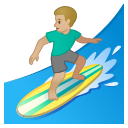 Android Pie; U+1F3C4 U+1F3FC U+200D U+2642 U+FE0F; Emoji