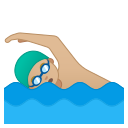 Android Pie; U+1F3CA U+1F3FC U+200D U+2642 U+FE0F; Emoji