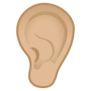 Android Pie; U+1F442 U+1F3FC; Emoji