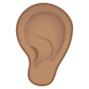 Android Pie; U+1F442 U+1F3FD; Emoji