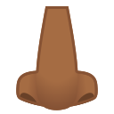 Android Pie; U+1F443 U+1F3FE; Emoji