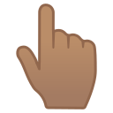 Android Pie; U+1F446 U+1F3FD; Emoji