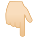 Android Pie; U+1F447 U+1F3FB; Emoji