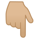 Android Pie; U+1F447 U+1F3FC; Emoji