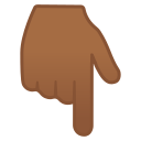 Android Pie; U+1F447 U+1F3FE; Emoji