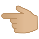 Android Pie; U+1F448 U+1F3FC; Emoji