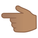 Android Pie; U+1F448 U+1F3FD; Emoji
