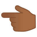 Android Pie; U+1F448 U+1F3FE; Emoji