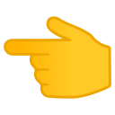 Android Pie; U+1F448; Emoji