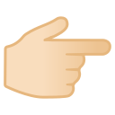 Android Pie; U+1F449 U+1F3FB; Emoji