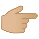 Android Pie; U+1F449 U+1F3FC; Emoji