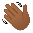 Android Pie; U+1F44B U+1F3FE; Emoji