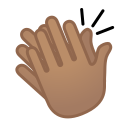 Android Pie; U+1F44F U+1F3FD; Emoji