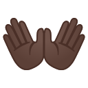 Android Pie; U+1F450 U+1F3FF; Emoji