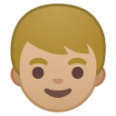 Android Pie; U+1F466 U+1F3FC; Emoji