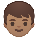 Android Pie; U+1F466 U+1F3FD; Emoji