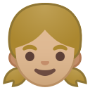 Android Pie; U+1F467 U+1F3FC; Emoji