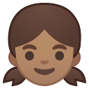 Android Pie; U+1F467 U+1F3FD; Emoji