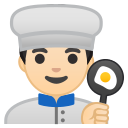 Android Pie; U+1F468 U+1F3FB U+200D U+1F373; Emoji