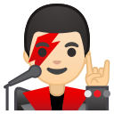 Android Pie; U+1F468 U+1F3FB U+200D U+1F3A4; Emoji