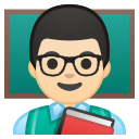 Android Pie; U+1F468 U+1F3FB U+200D U+1F3EB; Emoji