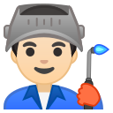 Android Pie; U+1F468 U+1F3FB U+200D U+1F3ED; Emoji