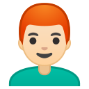 Android Pie; U+1F468 U+1F3FB U+200D U+1F9B0; Emoji
