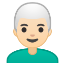 Android Pie; U+1F468 U+1F3FB U+200D U+1F9B3; Emoji