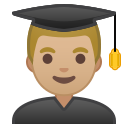 Android Pie; U+1F468 U+1F3FC U+200D U+1F393; Emoji