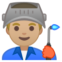 Android Pie; U+1F468 U+1F3FC U+200D U+1F3ED; Emoji