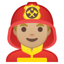 Android Pie; U+1F468 U+1F3FC U+200D U+1F692; Emoji